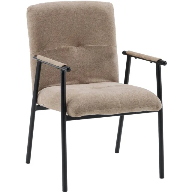 hjh LIVING Bezoekersstoel / Eetkamerstoel Lifea Flex, stoffen rugleuning, opklapbaar, bruin, hjh LIVING