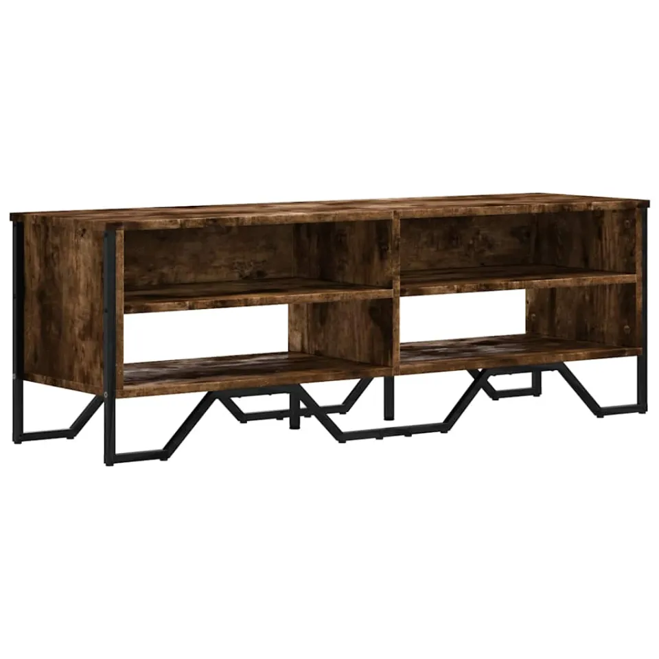 vidaXL Tv-meubel 122x34x41 cm bewerkt hout gerookt eikenkleurig Bruin