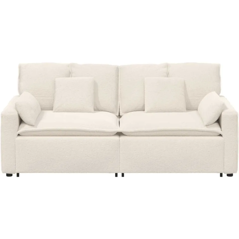 vidaXL Modulaire bank met kussens crèmekleurig, foto 4