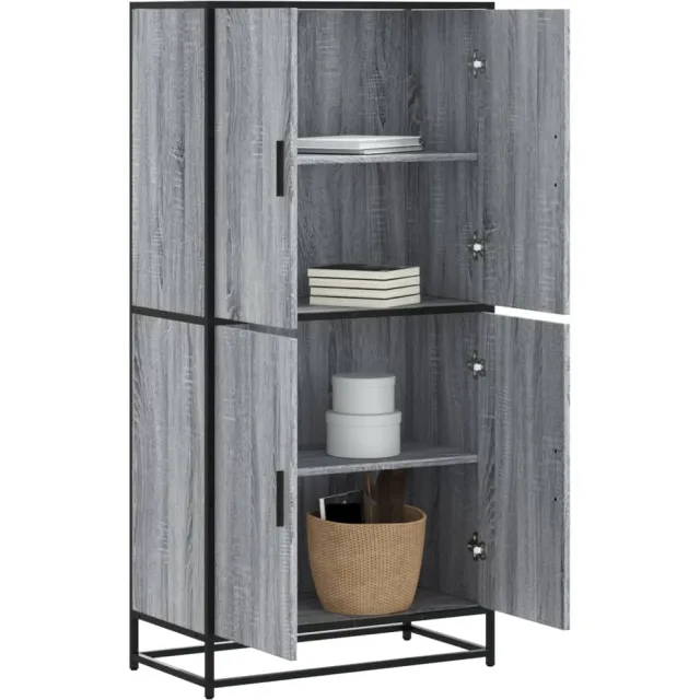 vidaXL Hoge kast 68x35x139 cm bewerkt hout grijs sonoma eikenkleurig