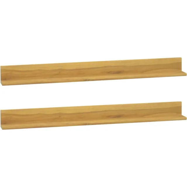 vidaXL Wandschappen 2 st 110x10x10 cm massief teakhout Bruin