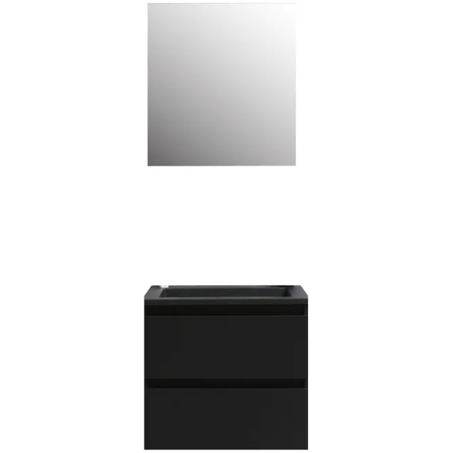 Boss & Wessing Pepper badmeubelset mat zwart met spiegel