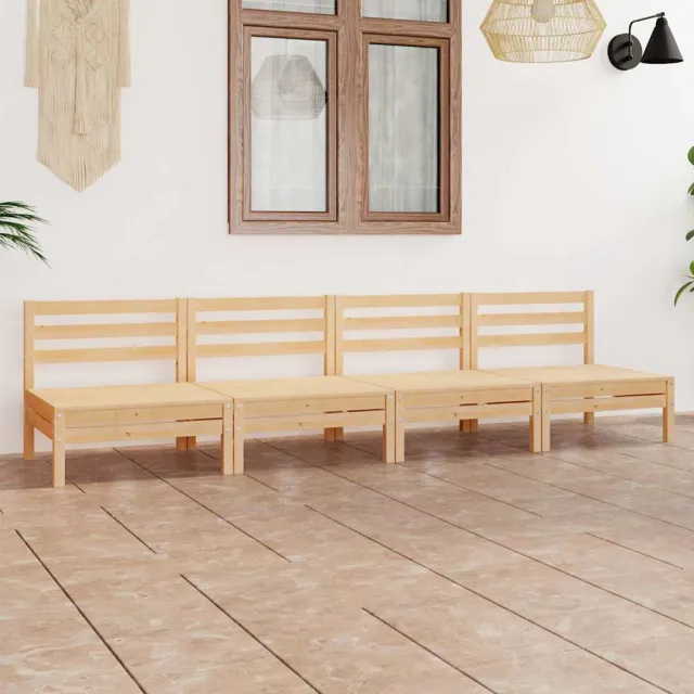 vidaXL 4-delige Loungeset massief grenenhout bruin, foto 2