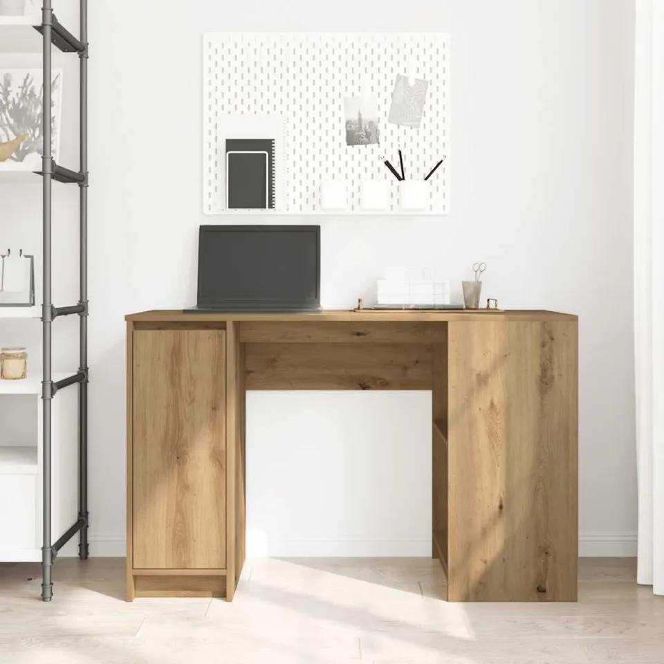 vidaXL Bureau 120x42x76 cm spaanplaat ambachtelijk eikenkleurig, foto 3