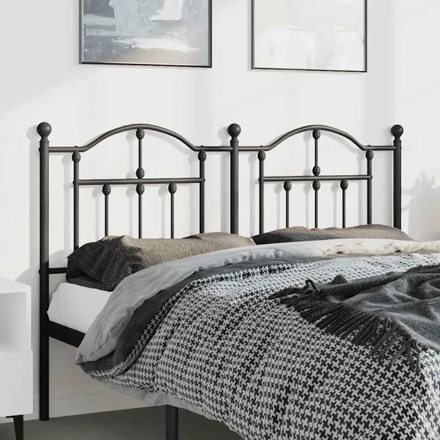 vidaXL Vervangend hoofdbord 150 cm metaal zwart