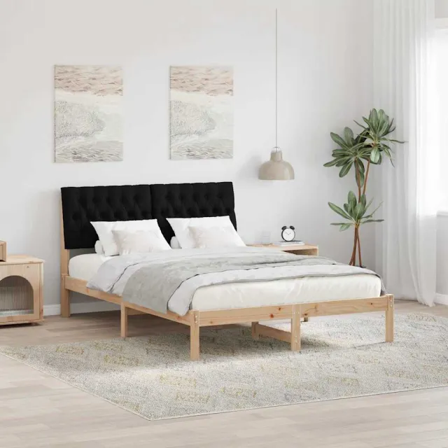 vidaXL Bedframe met Gevoerd Hoofdgedeelte Bruin 160 x 200 cm