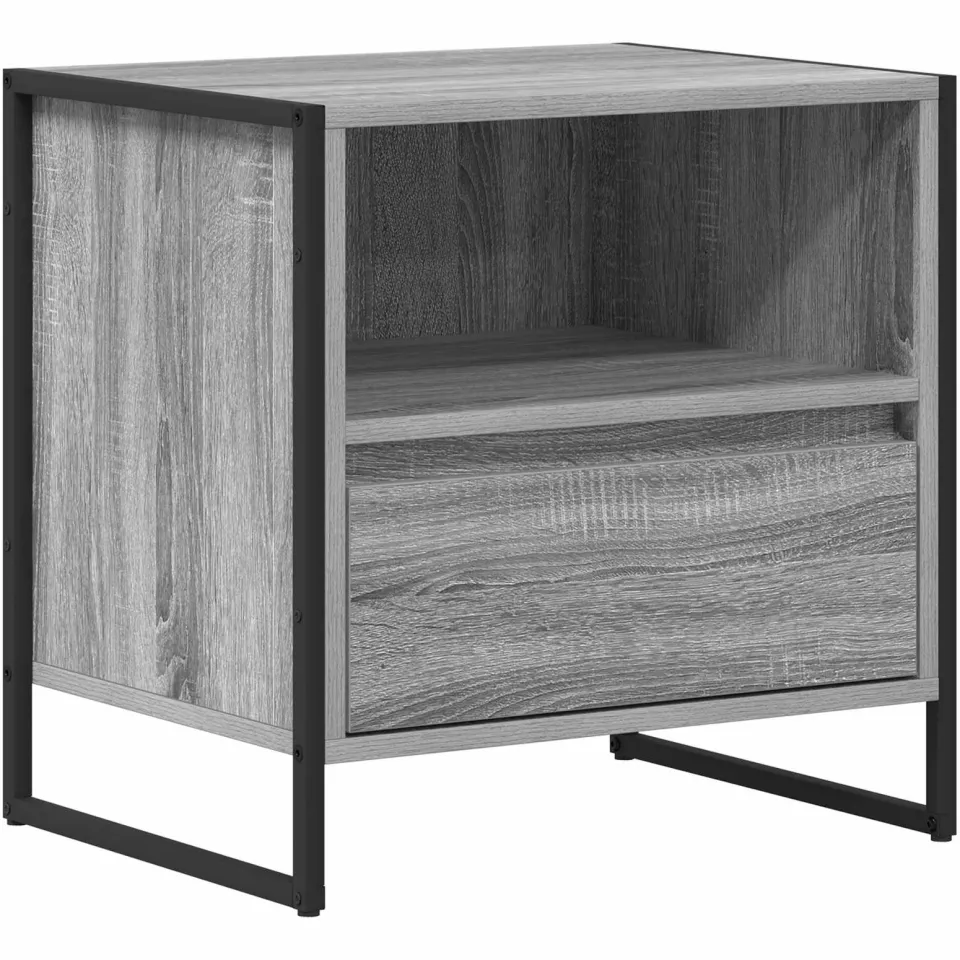 vidaXL Nachtkastje Grijs Sonoma 50 x 39,5 x 50 cm Bewerkt hout, foto 3