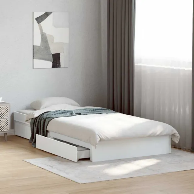 vidaXL Bedframe met lades bewerkt hout wit 90x190 cm