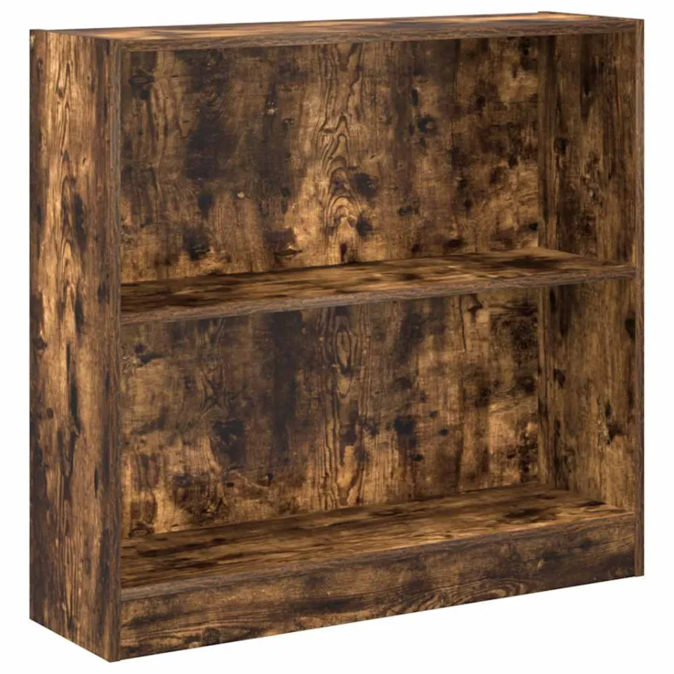 vidaXL Boekenkast 80x24x76 cm bewerkt hout gerookt eikenkleurig Bruin