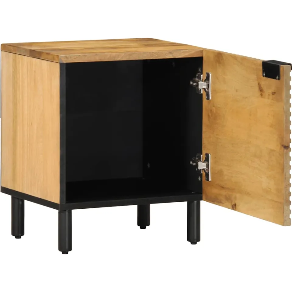 vidaXL Nachtkastjes 2 st 40x33x46 cm massief mangohout bruin, foto 4