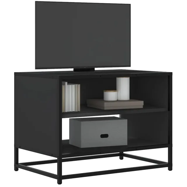 vidaXL Tv-meubel 61x40x46 cm bewerkt hout en metaal zwart, foto 2