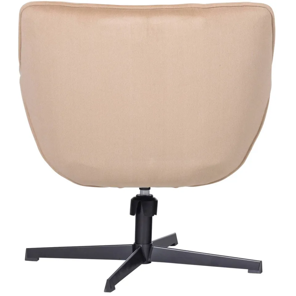 WOOOD Wibo Draaifauteuil - Velvet - Mat Zand - 94x71x83, foto 4