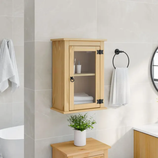vidaXL Badkamerwandkast Corona 45x27x64,5 cm massief grenenhout bruin, foto 2