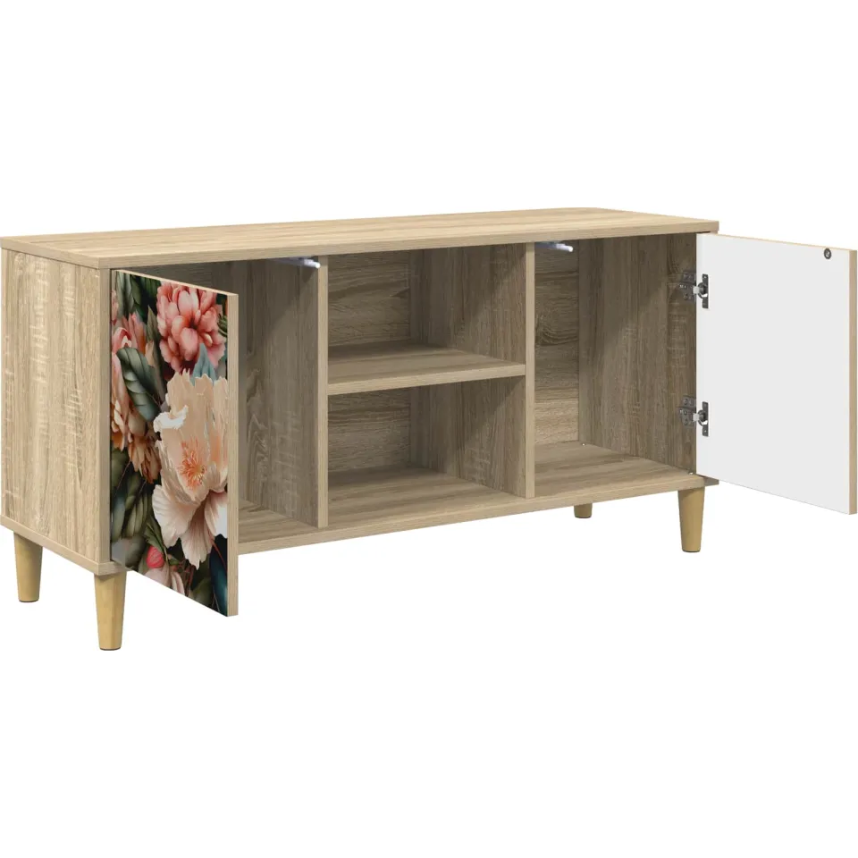 vidaXL Tv-meubel BORNE 102 x 33 x 50 cm Sonoma Bewerkt hout Bruin