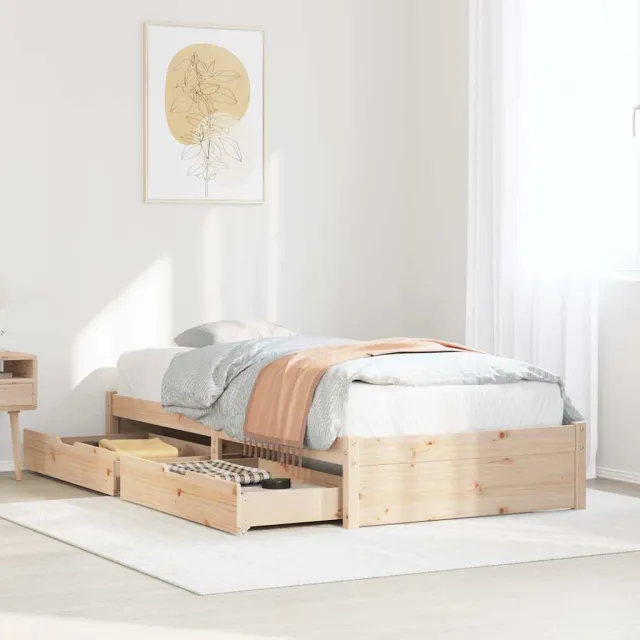 vidaXL Bedframe Naturel 75 x 190 cm Solid Pine Wood