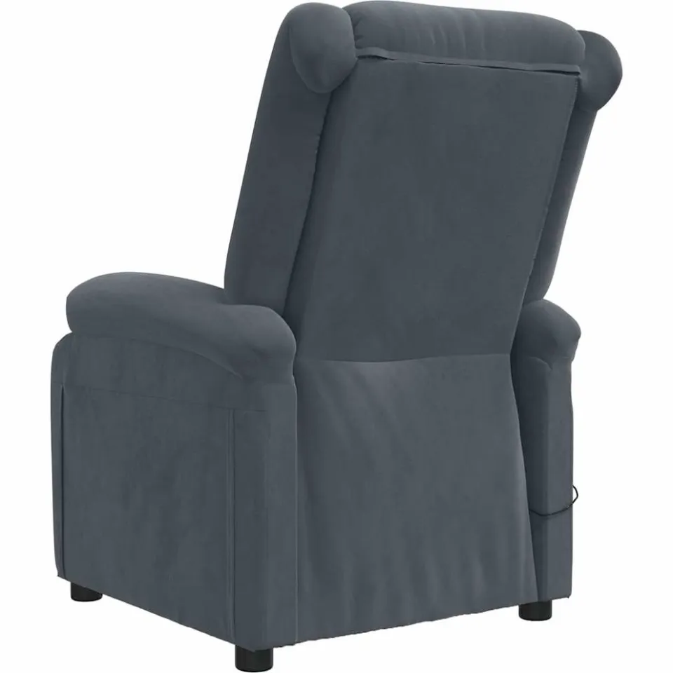 vidaXL Massagestoel fluweel donkergrijs grijs, foto 3
