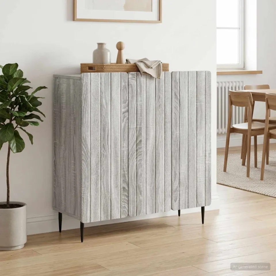 vidaXL Dressoir Grijs sonoma 89 x 34,5 x 82 cm Bewerkt hout, foto 3