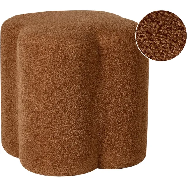 Beliani MANCOS - Poef - Goudbruin - Bouclé
