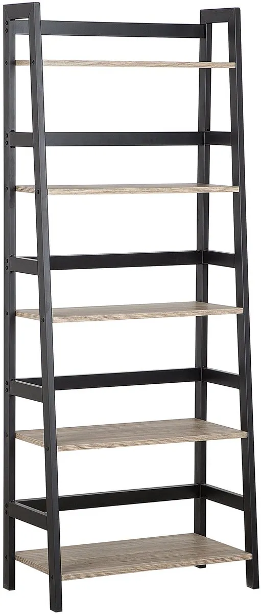 Beliani CROYDON - Boekenkast - Lichte houtkleur - MDF Zwart