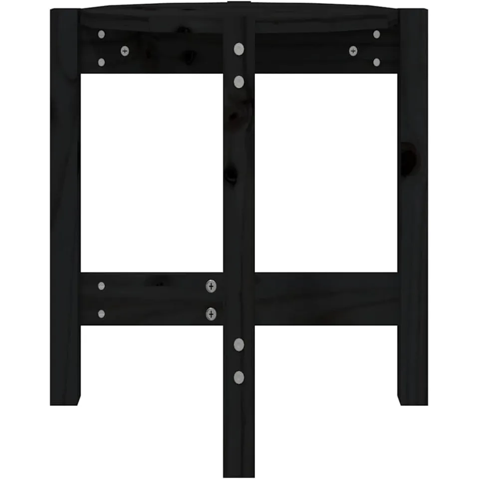 vidaXL Salontafel Ø 42,5x45 cm massief grenenhout zwart, foto 4
