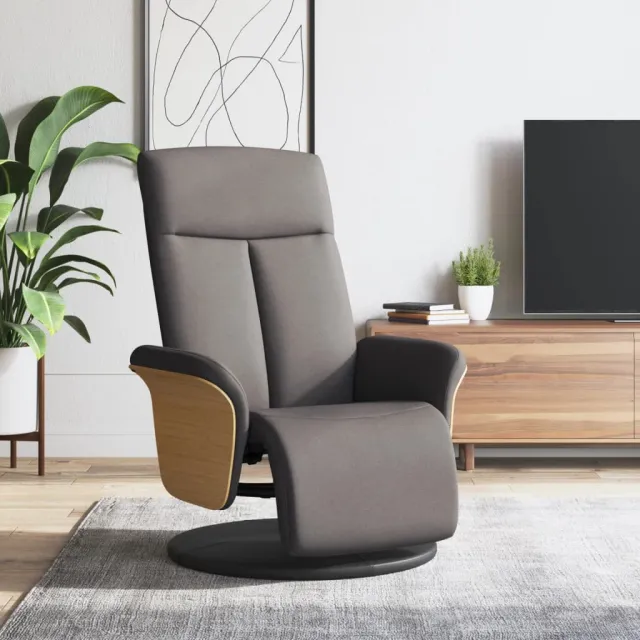 vidaXL Fauteuil verstelbaar met voetensteun stof taupe