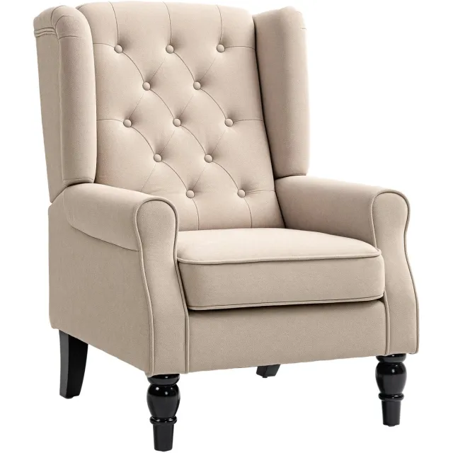 GranMaison Fauteuil - Relaxstoel - Relaxfauteuil - Stoel - Met armleuning - Voor één Persoon - Beige