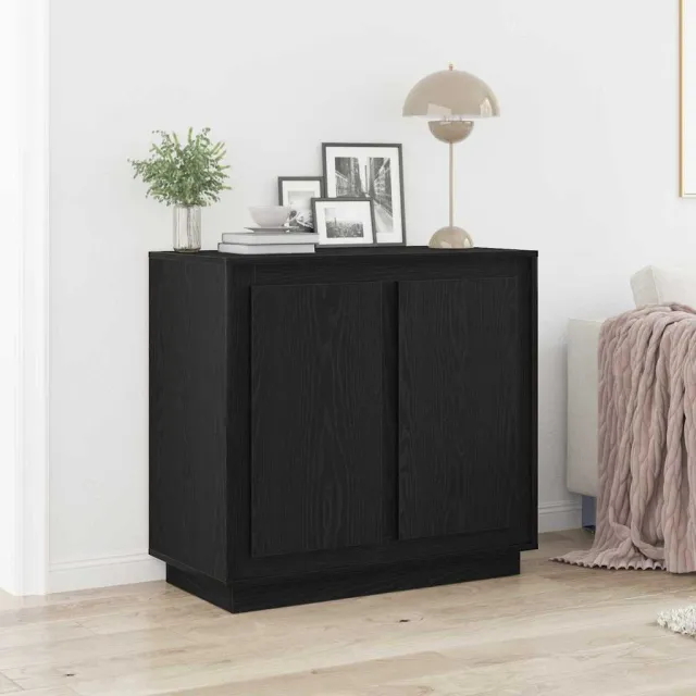 vidaXL Dressoir Zwart Eiken 80 x 40 x 75 cm Bewerkt hout
