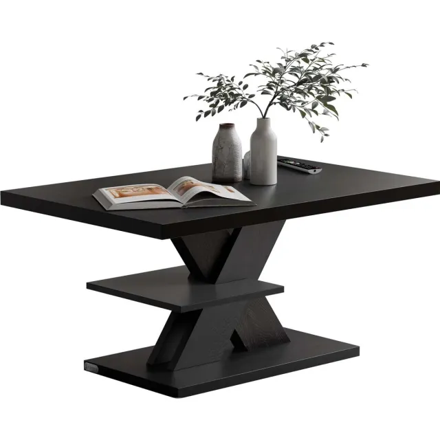 Casaria Salontafel Detroit - Extra Legblad 90x60x45cm - Zwart
