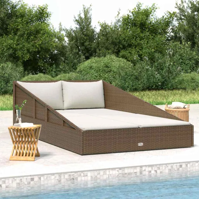 vidaXL Tuinbed 110x200 cm poly rattan bruin, foto 2