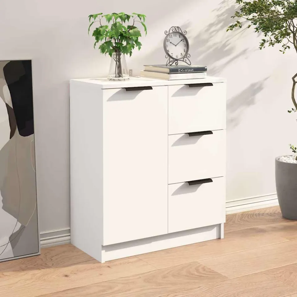 vidaXL Dressoir 60x30x70 cm bewerkt hout wit, foto 3
