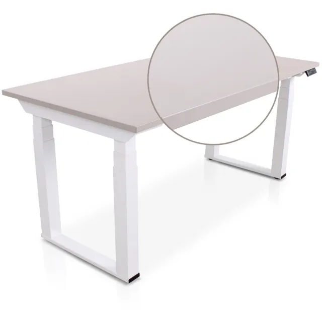 Multi Ratio Lineaflex MRC SOLID Zit-Sta Bureau – Elektrisch Verstelbaar – 180x80 cm – Blad Sand Grey – Wit Frame – ARBO Norm NEN-EN 527 – Met memorybediening – 200 KG Draagvermogen – 130 cm Hoog