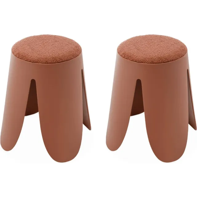 sweeek Set van 2 stapelkrukken, niki, ø30 / 44 x h46cm Terracotta