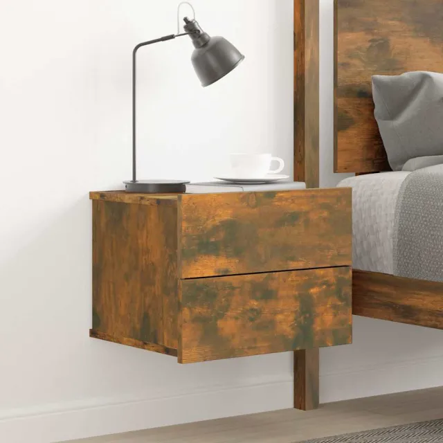 vidaXL Nachtkastje 40x30x30 cm bewerkt hout gerookt eikenkleurig, foto 2