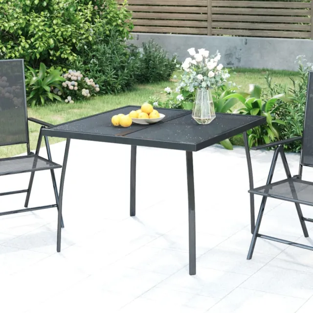 vidaXL Tuintafel 100x100x72 cm staalgaas antracietkleurig, foto 2