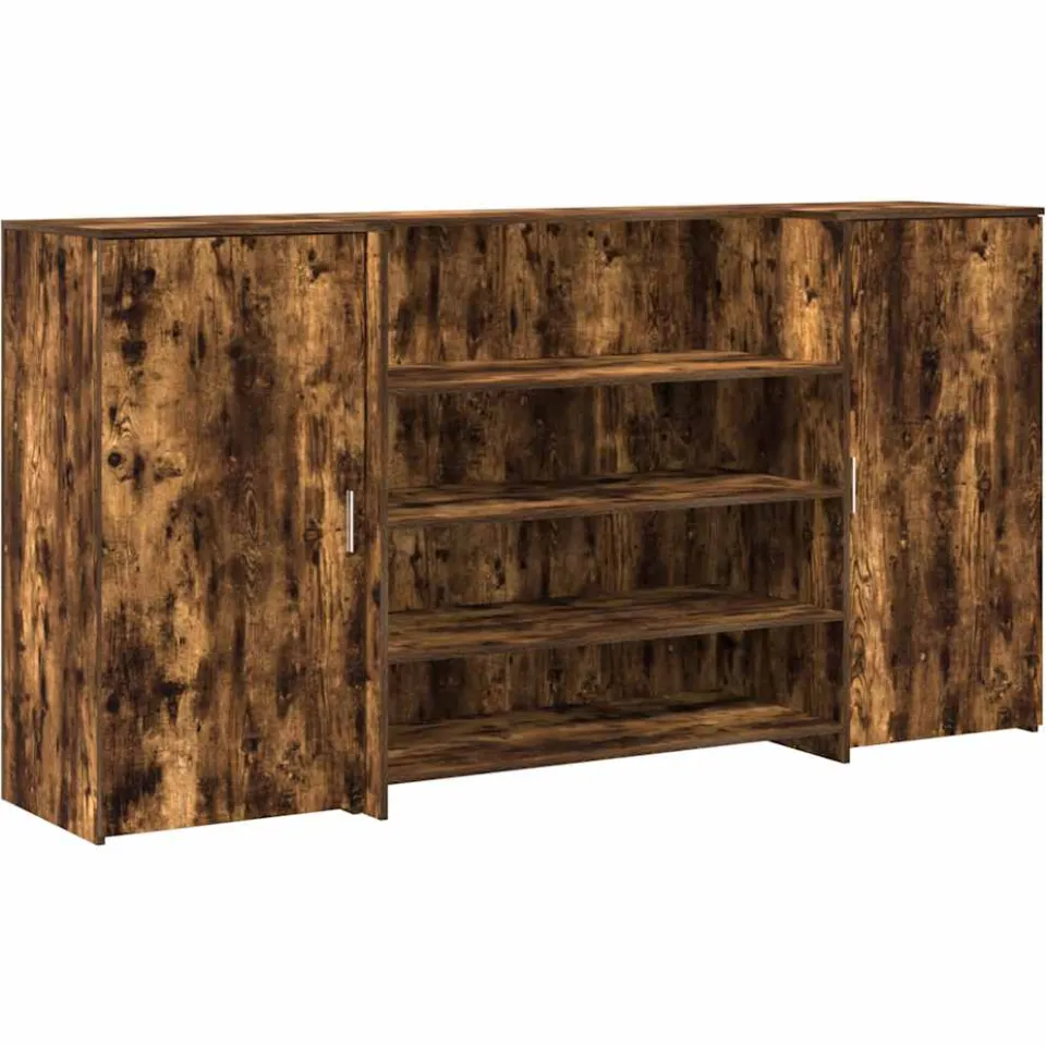 vidaXL Receptiebalie 200x50x103,5 cm bewerkt hout gerookt eikenkleurig, foto 3