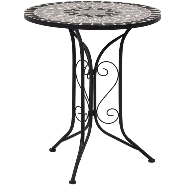 vidaXL Bistrotafel mozaïek 60 cm keramiek grijs