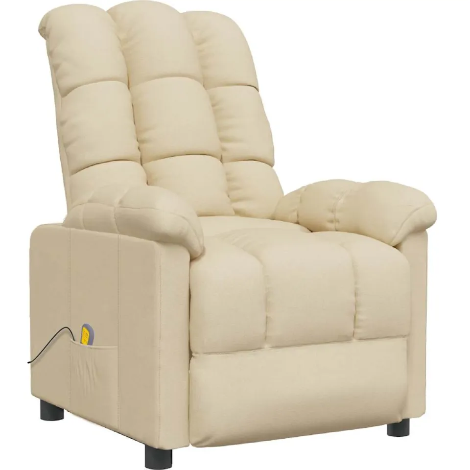 vidaXL Massagestoel stof crèmekleurig, foto 3