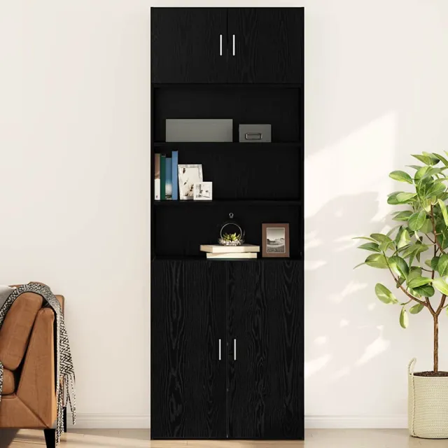 vidaXL Wandkast Zwart eiken 80 x 42.5 x 40 cm Bewerkt hout, foto 2