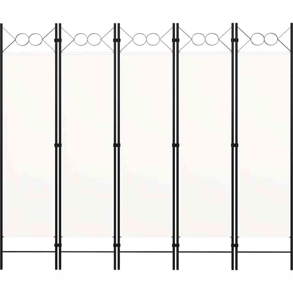 vidaXL Kamerscherm met 5 panelen 200x180 cm wit, foto 3