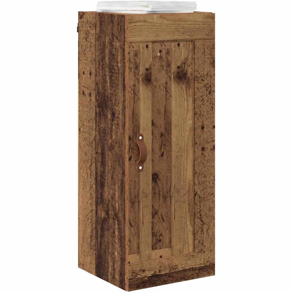 vidaXL Wandkast Oud Hout 34,5 x 34 x 90 cm Bewerkt hout Bruin