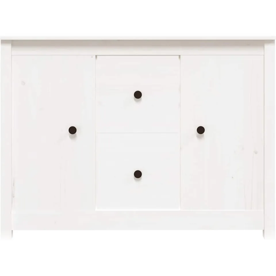 vidaXL Dressoir 100x35x74 cm massief grenenhout wit, foto 4