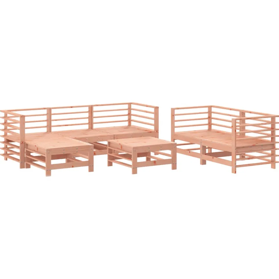 vidaXL 7-delige Loungeset massief douglashout Bruin