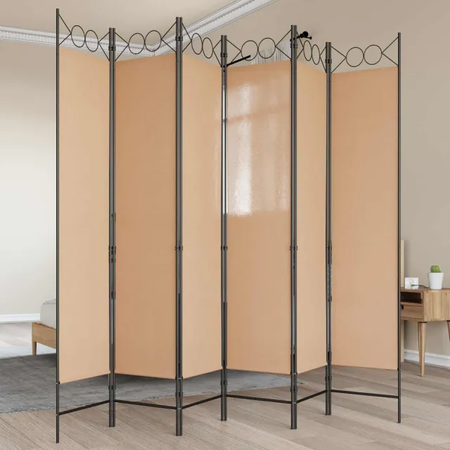 vidaXL 6-Panelen Kamerscherm Beige 240 x 200 cm Stof, foto 2