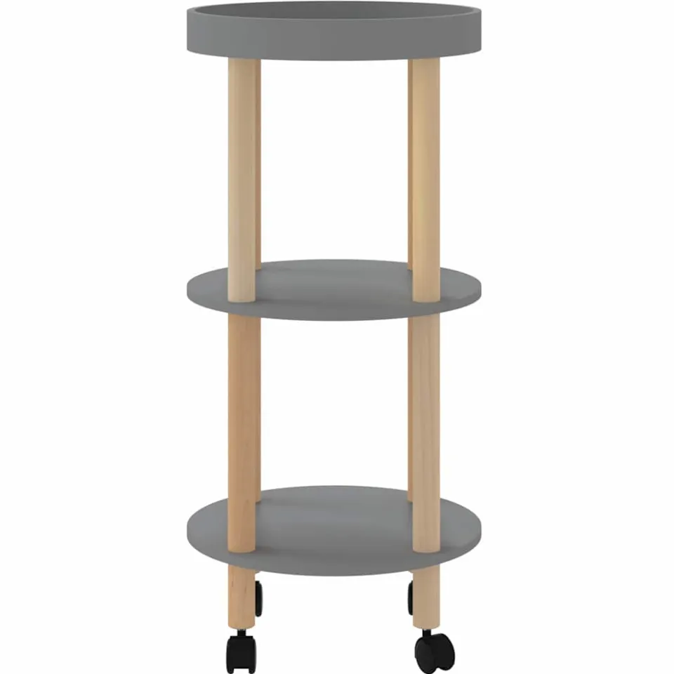 vidaXL Trolley 38x38x82cm bewerkt hout en massief grenenhout grijs