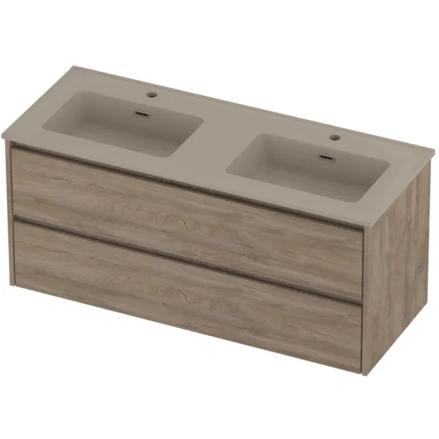 Proline Tribute Badmeubelset Porselein Elegant 120x46x54 cm Mat Crème Cotton Raw Oak Eiken