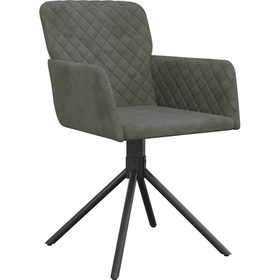 vidaXL Eetkamerstoelen draaibaar 2 st fluweel donkergrijs