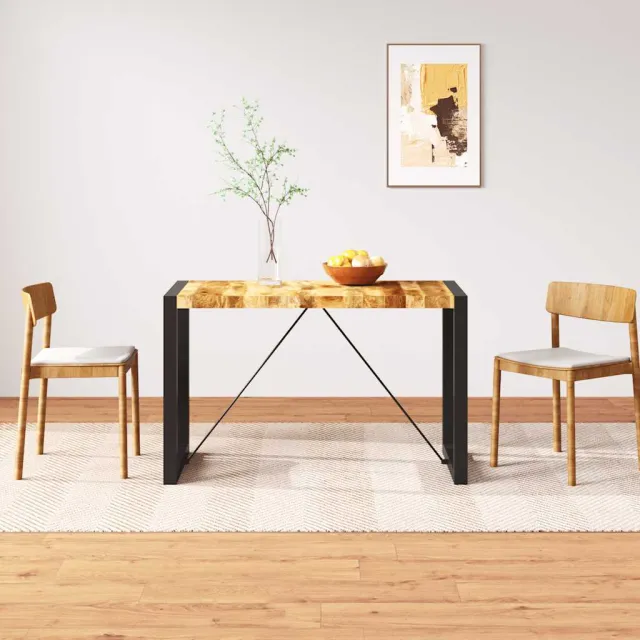 vidaXL Eettafel 120 cm massief ruw mangohout Bruin