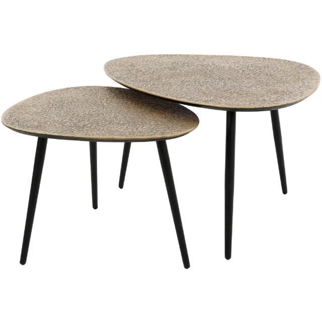 Nest of Nora Salontafel set van 2 Aiko bijzettafel - Driehoekig metallic - Antiek brons