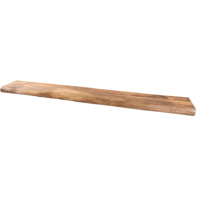 Home67 Wandplank Pure Mangohout 140 cm - Zwevende Wandplanken met Natuurlijke Boomrand Bruin