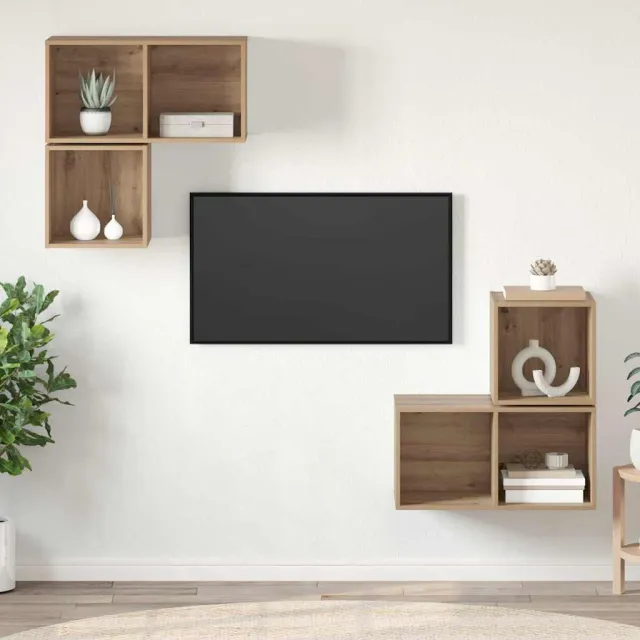 vidaXL Tv-meubelset 4 st 37 x 37 x 72 cm Artisan Eiken Bruin